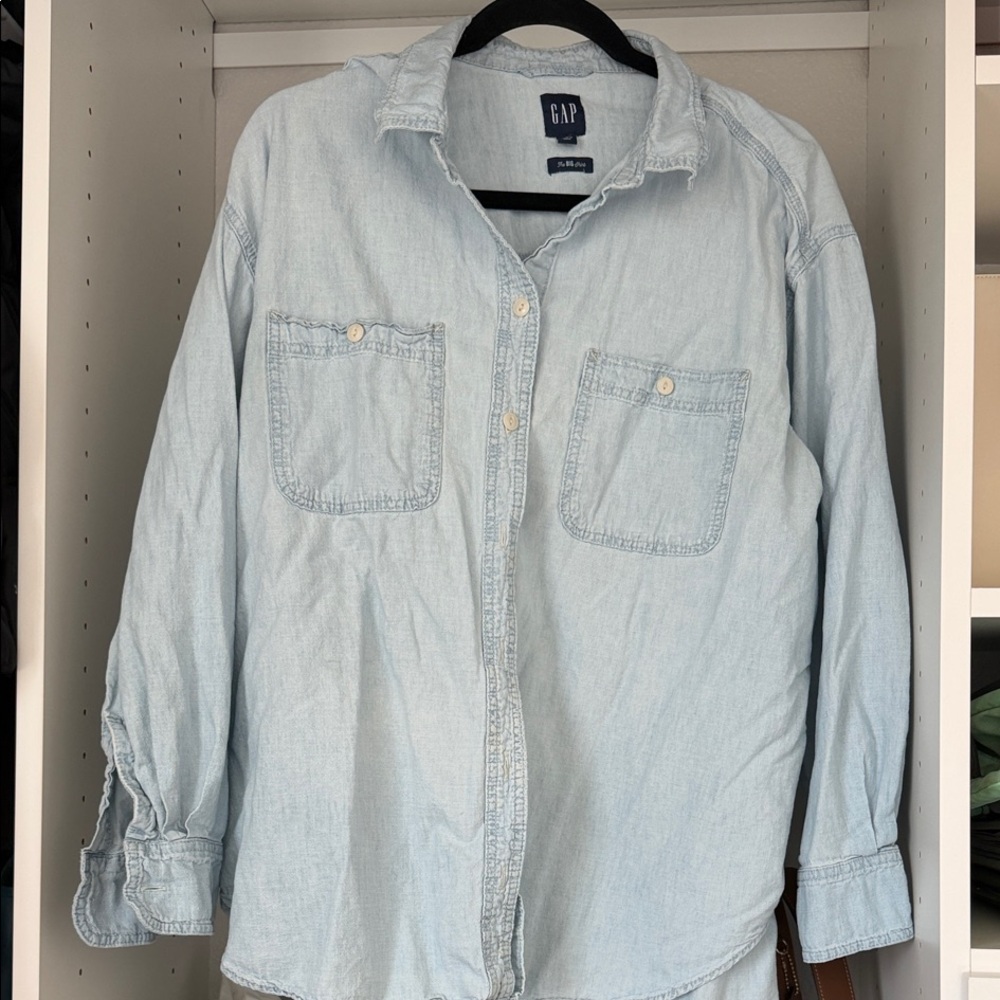 GAP Light Blue Casual Denim Shirt